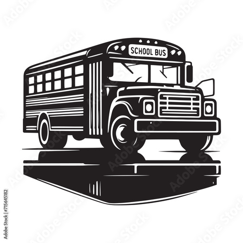 Wheels of Wisdom: School Bus Silhouette Set Rolling into the Realm of Learning Adventures - School Transport Silhouette - School Bus Vector
