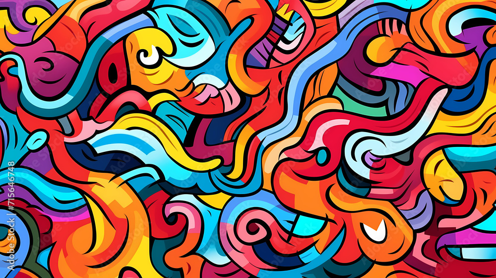 Abstract seamless doodle background, artistic background