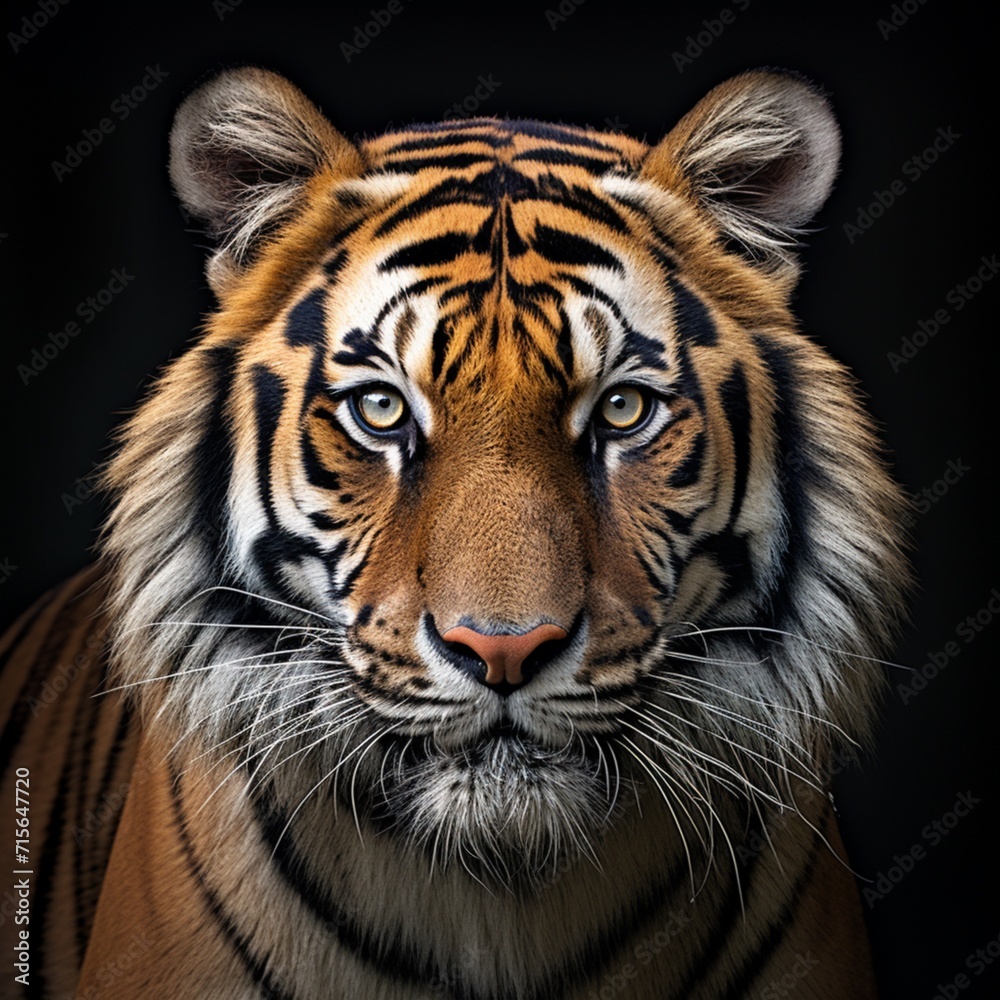 Nice royal bengal tiger black background image 