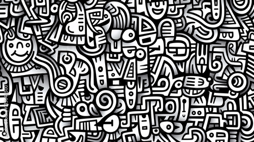 Abstract seamless doodle background  artistic background