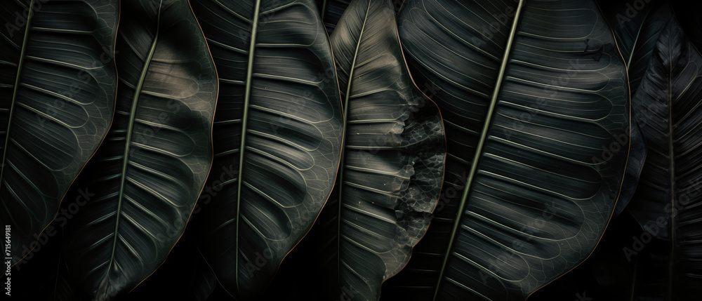 Textures of abstract black leaves forming a tropical leaf background. Textures of abstract black leaves forming a tropical leaf background.