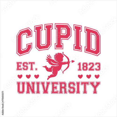 Cupid University EPS Varsity SVG Design, Valentine Vibes Svg, Girl Valentine, Valentines Heart, Funny Valentine Shirt, 
Valentine Gift For Women, Valentines Mom Shirt, 14th February, Hello Valentine, 