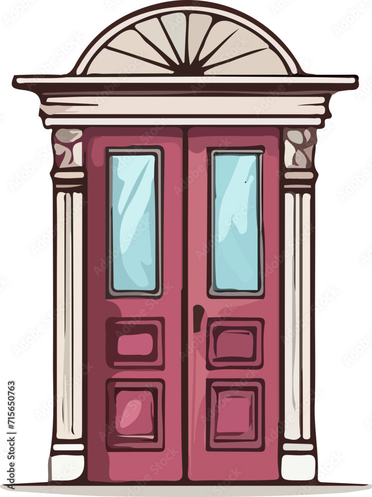 door vector design illustration isolated on transparent  background
