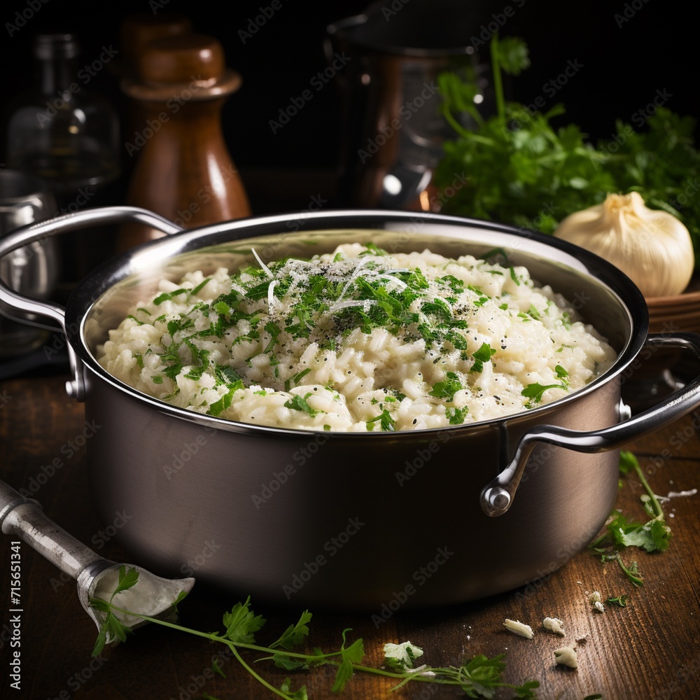 Comfort in a Pot – Capturing the Essence with Creamy Risotto Bubbling to Velvety Perfection
