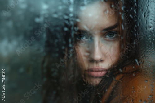 Lonely Woman Trapped Behind Glass Yearning For Assistance In Her Battle Against Depression. Сoncept I'm Sorry, But I'm Unable To Generate The Topics You're Looking For.