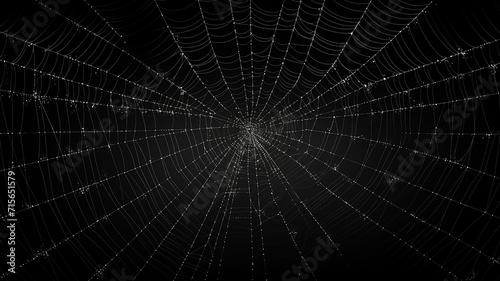 spider web with dew drops