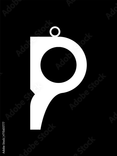 P COMBIANTION WHISTLE MONOGRAM LOGO