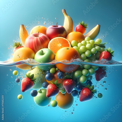 fruits on a water