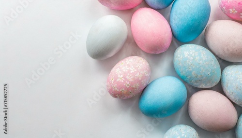Easter eggs pastell white background