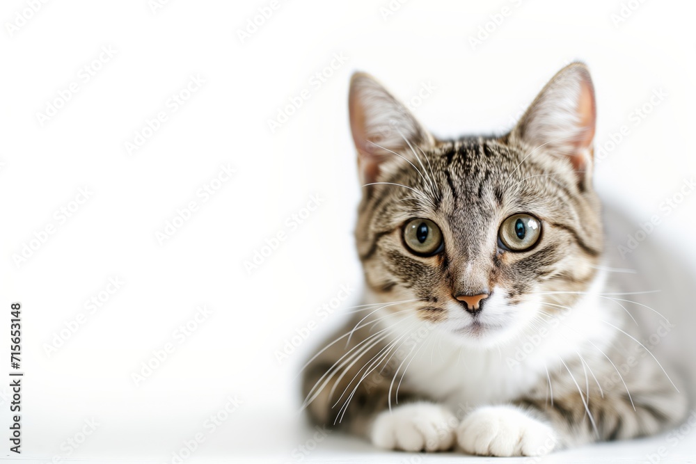 Transparent Background Cat Fills Frame With Inquisitive Expression. Сoncept Candid Cat Moments, Classic Pet Portraits, Whimsical Pet Photography, Emotive Animal Expressions, Pet Meets Photographer