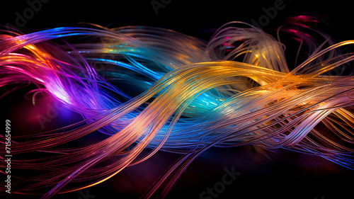 Fiber optic strands colorful