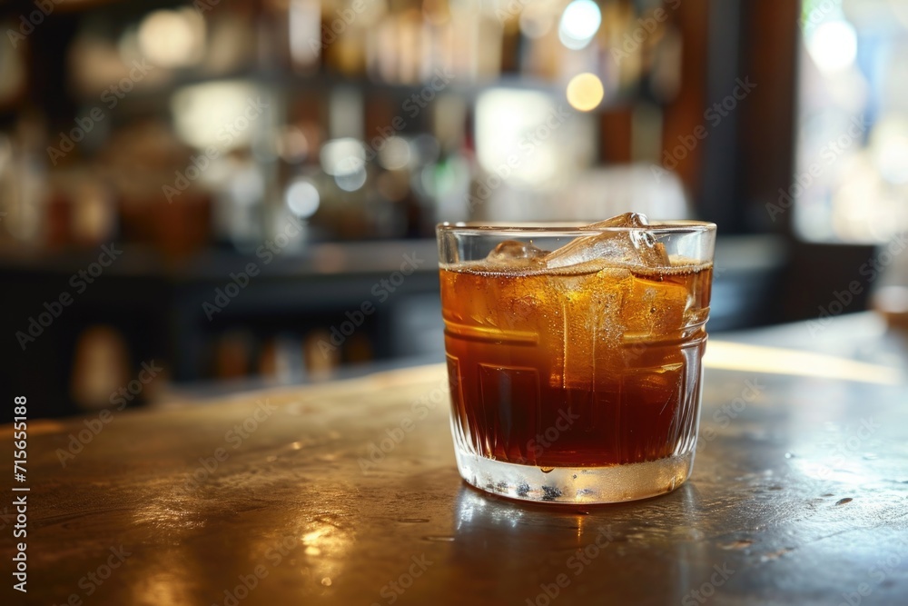 Iced Cocktail on Bar Counter