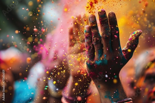 Holi Festival Colors Exploding in Hands © Evon J