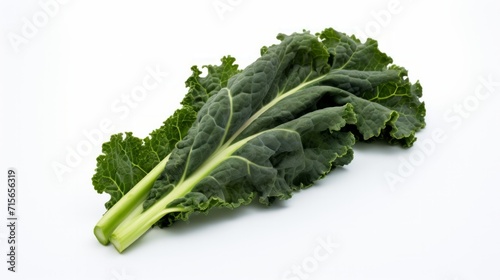 fresh kale isolated on white background top view.