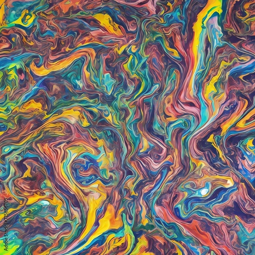 Abstract Marble Waves Acrylic Background. Colorful Marbling Texture. Agate Ripple Pattern.