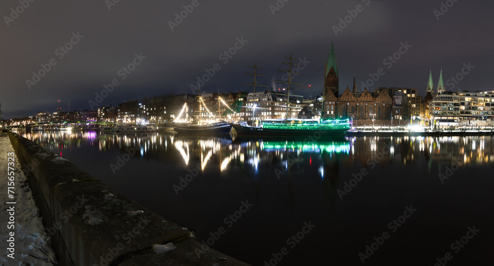 Panoramic view of the city of Bremen, Germany