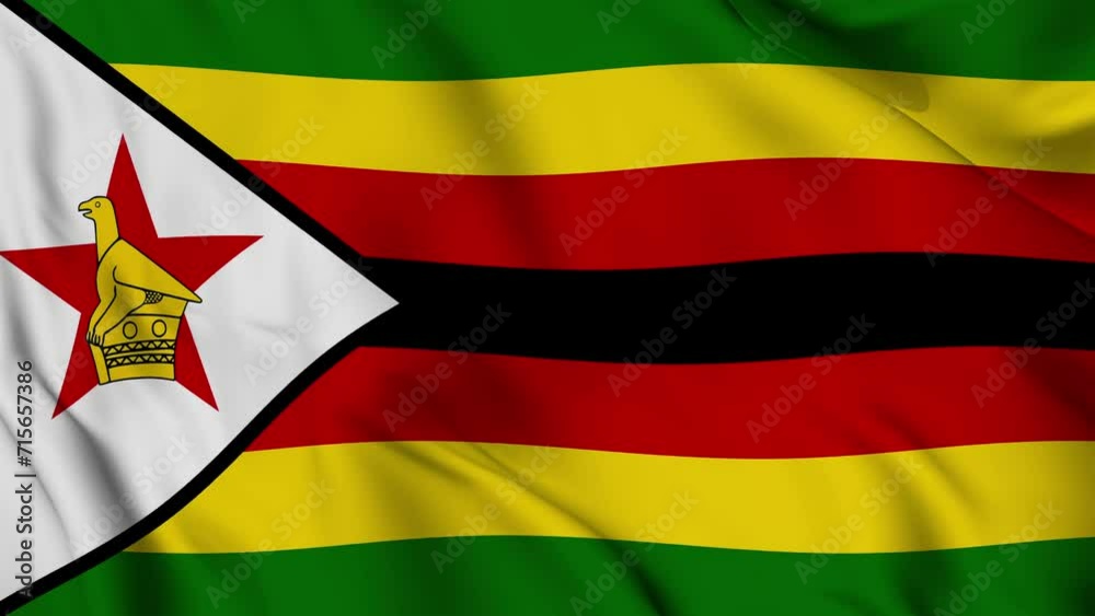 A beautiful view of the Zimbabwe flag video. 3d flag-waving video. Zimbabwe flag 4K resolution. A beautiful view of the Zimbabwe flag video. 3d flag-waving video. Zimbabwe flag 4K resolution.
