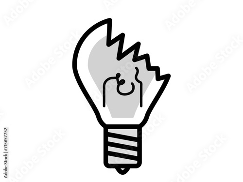 割れた電球