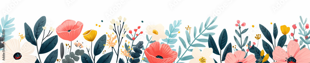 Illustration materials for wild flowers in spring.