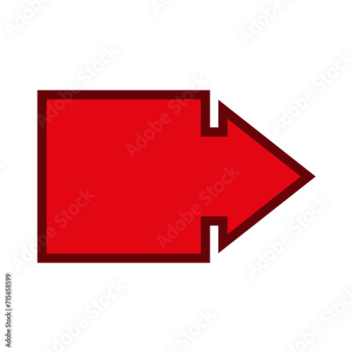 Arrow pointer with large square frame. Vector illustration.