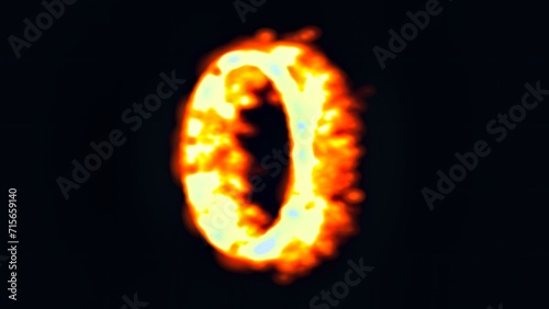 Beautiful illustration of fire energy portal on plain black background