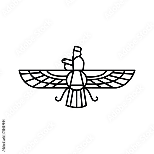 Zoroastrianism color concept. Religion isolated element. photo