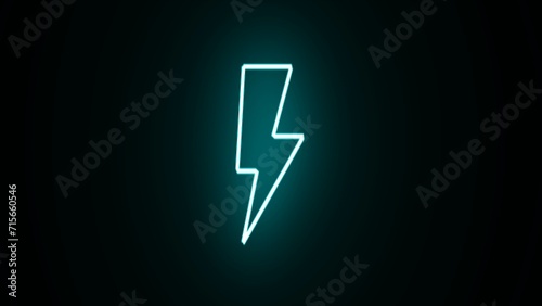 Glowing neon sky blue color line Smartphone charging on wireless charger icon isolated on black background. Outline neon electric recharge icon.