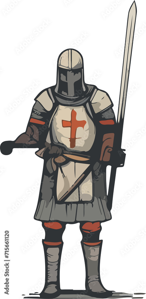 Fototapeta premium knight design illustration isolated on transparent background
