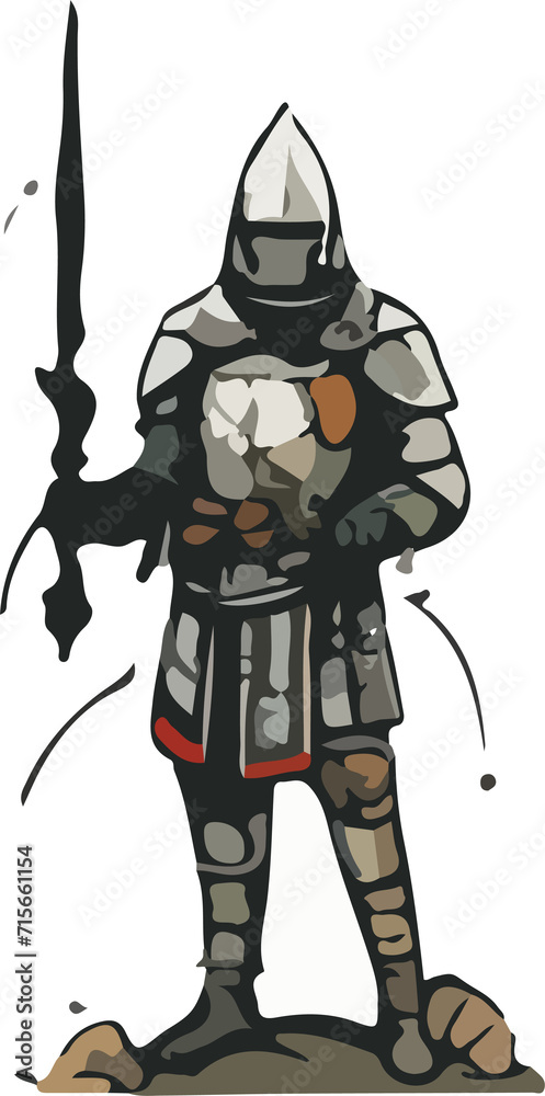 Fototapeta premium knight design illustration isolated on transparent background