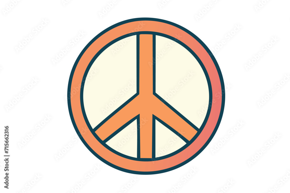 peace sign in orange, blue, yellow peace sign in orange, blue, yellow