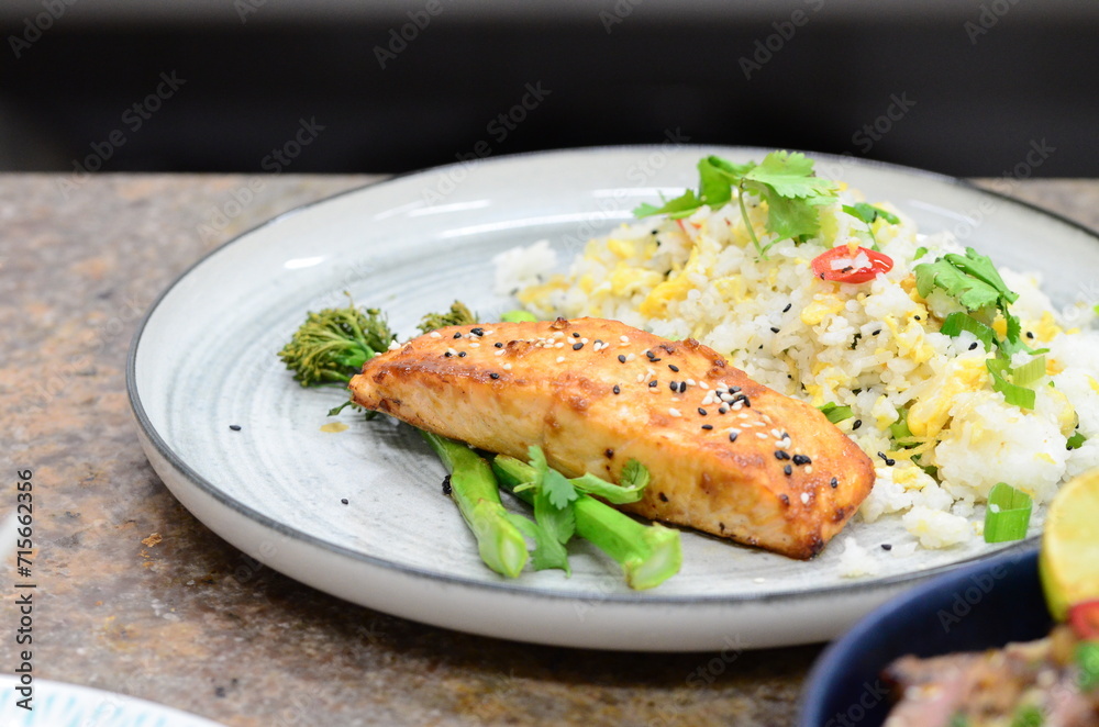grilled salmon with salad grilled salmon with salad