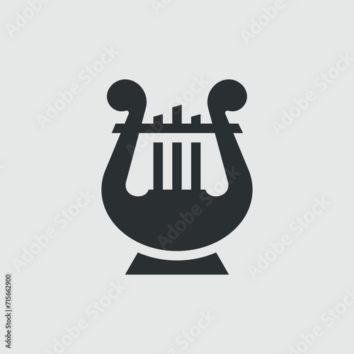 Lyra or harp. Simple shape vector icon