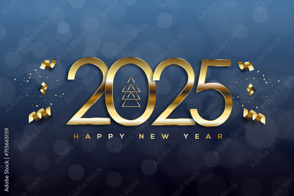 2025 Happy New Year Greeting Card
