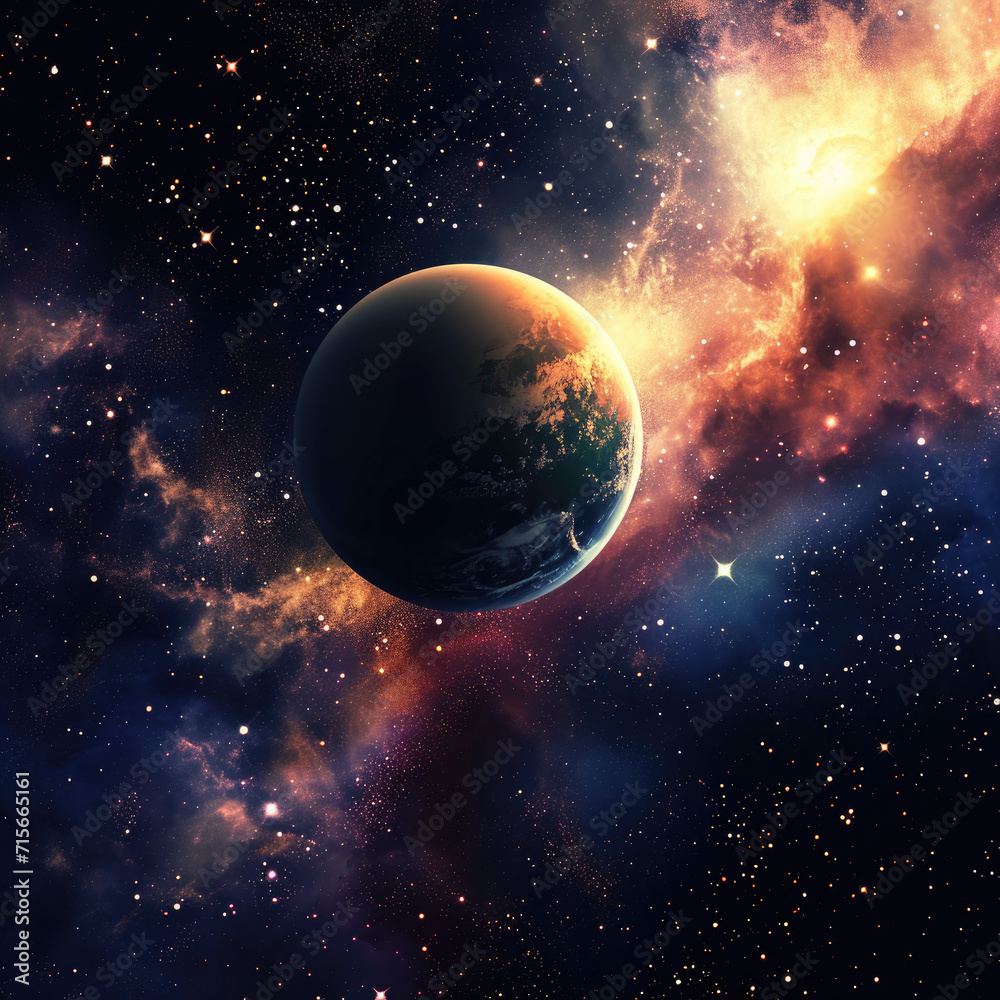Naklejka premium Deep space and solar system background.