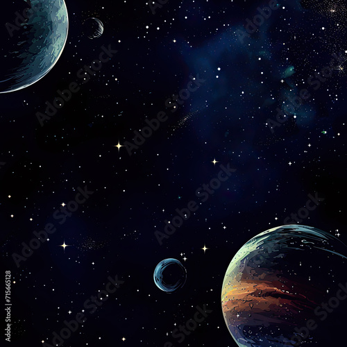 Deep space and solar system background.