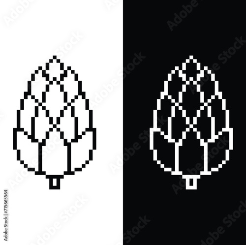 pixel Artichoke  icon.  Vector pixel art Artichoke   8 bit for game  logo template 