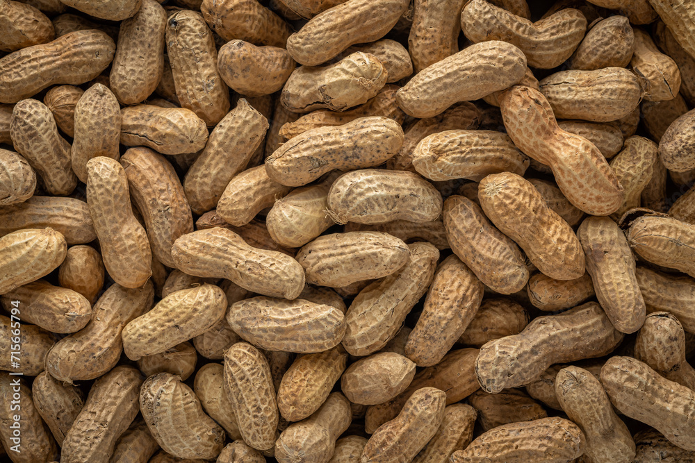 Peanut in a shell. Food background. Top view. Peanut in a shell. Food background. Top view.