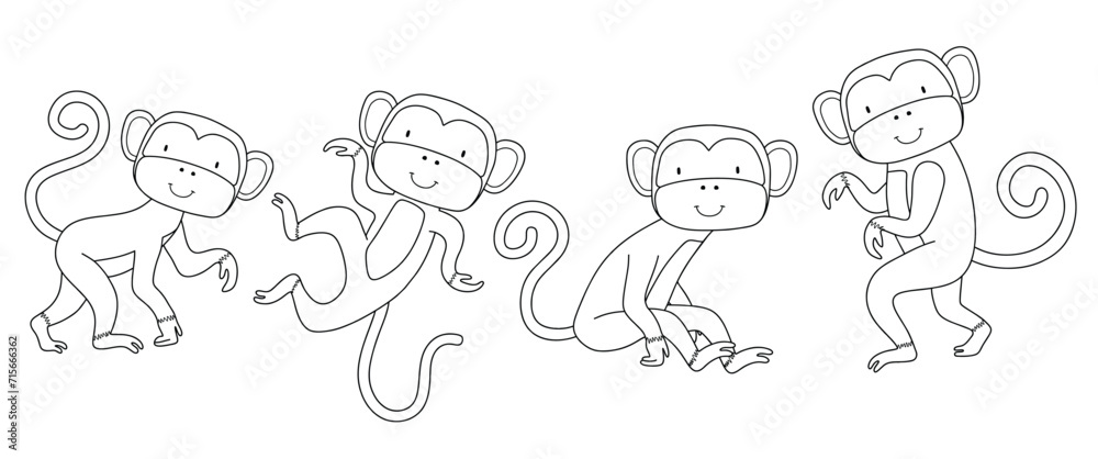 Doodle of cute monkey sketch. outline vector illustration. Doodle of cute monkey sketch. outline vector illustration.