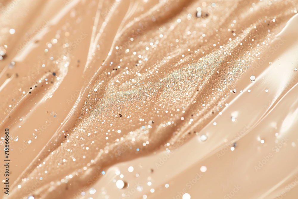 Luxurious beige cosmetic cream texture with glitters. Ideal for high-end product presentation. Liquid foundation, tone cream. Concealer texture. Beauty make-up background. Luxurious beige cosmetic cream texture with glitters. Ideal for high-end product presentation. Liquid foundation, tone cream. Concealer texture. Beauty make-up background.