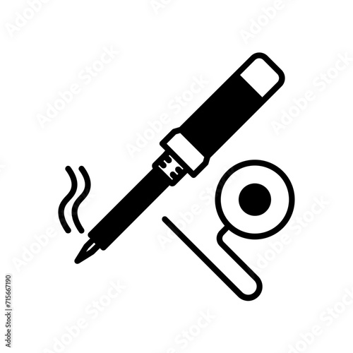 Soldering Iron icon. black fill icon