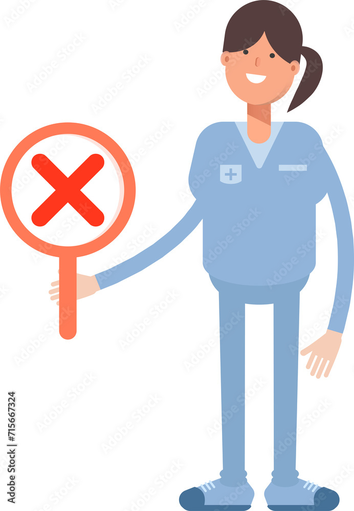 Nurse Character Showing Wrong Mark
Nurse Character Showing Wrong Mark