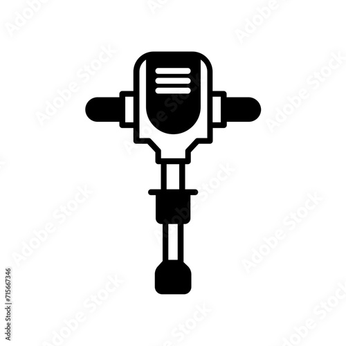 Jackhammer icon. black fill icon