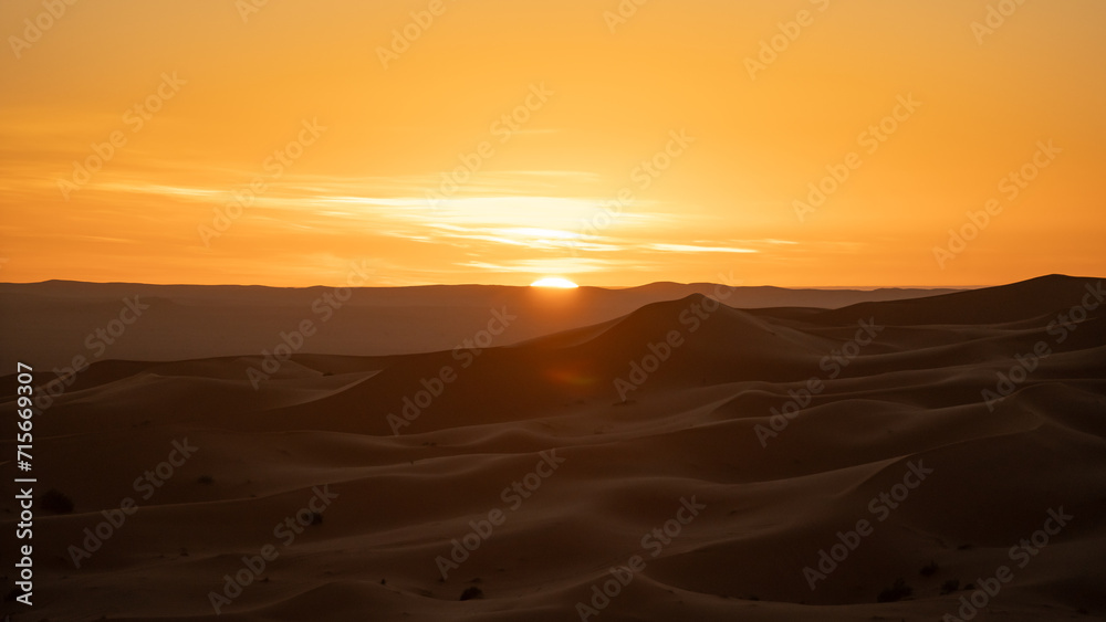 Sunset in Sahara Desert