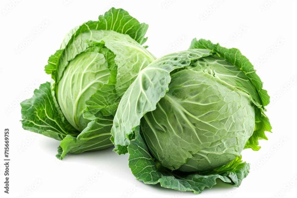 Cabbage isolated on a white background, clipping path, full depth of field Cabbage isolated on a white background, clipping path, full depth of field
