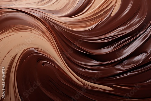Abstract chocolate brush strokes on a canvas, capturing the essence of creativity and indulgence.
