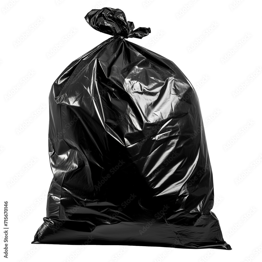 black trash bag on a transparent background black trash bag on a transparent background