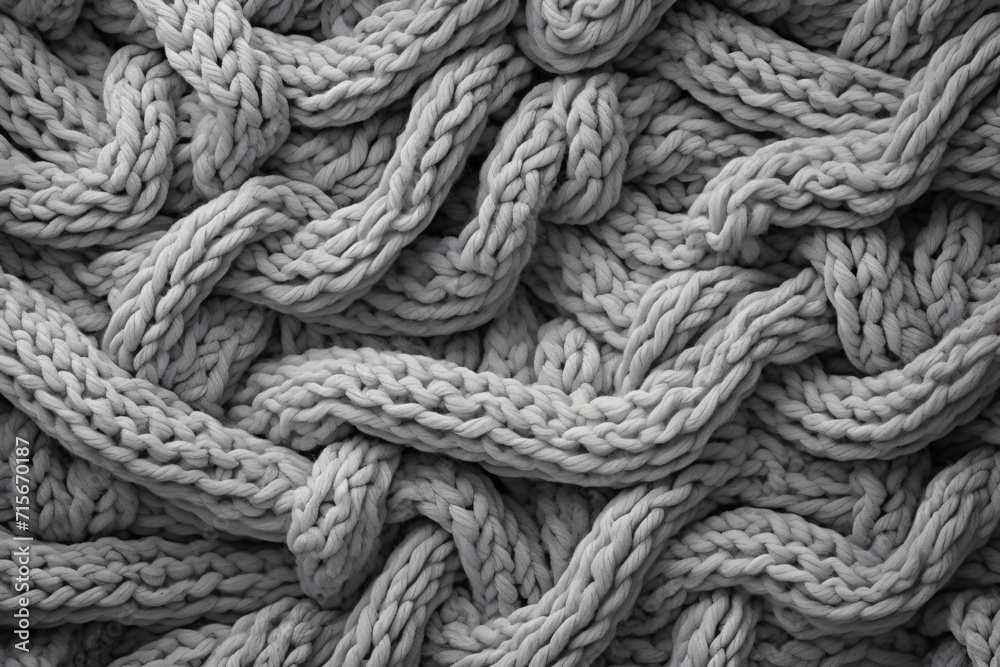 fabric texture using knit fabric as a background, in the style of ambient occlusion, precise nautical detail, light gray and gray, rusticcore