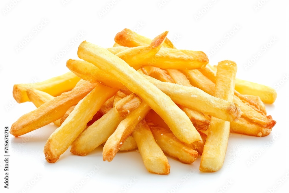 French fries isolated on a white background - obrazy, fototapety, plakaty 