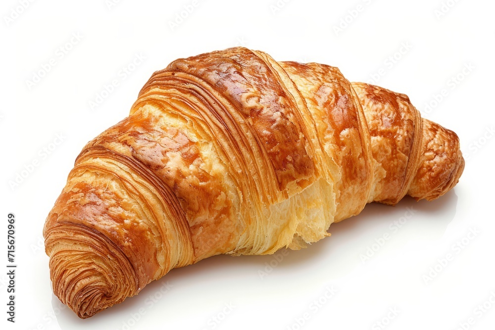 Fresh croissant on a white background. Isolated
