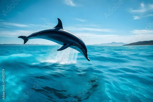 "Dolphin Ballet: Contributing to the Graceful Choreography as They Leap in the Waters. Dive into the Harmony of Their Majestic Jumps! © Riffi artist